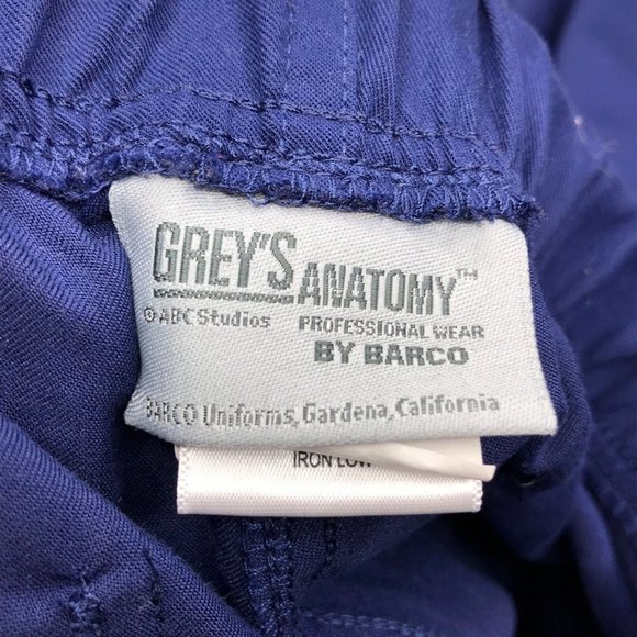Barco Greys Anatomy Womens Scrub Pants Medium Blue Pull On Bottoms Pockets - Picture 3 of 12